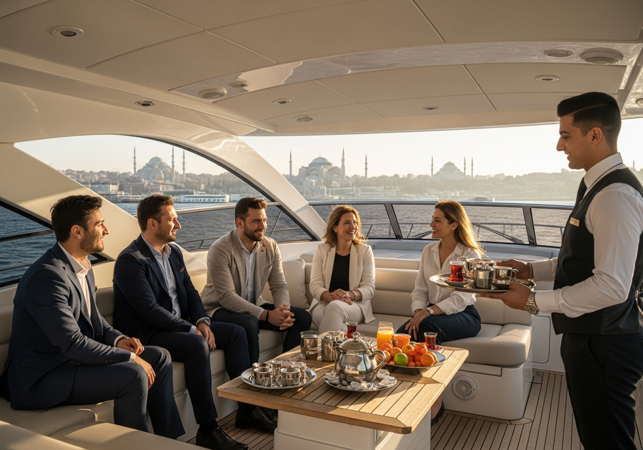 Yacht de luxe naviguant sur les eaux turquoise de la Turquie lors d'une croisière privée VIP