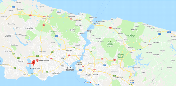 Halkali Map in Istanbul