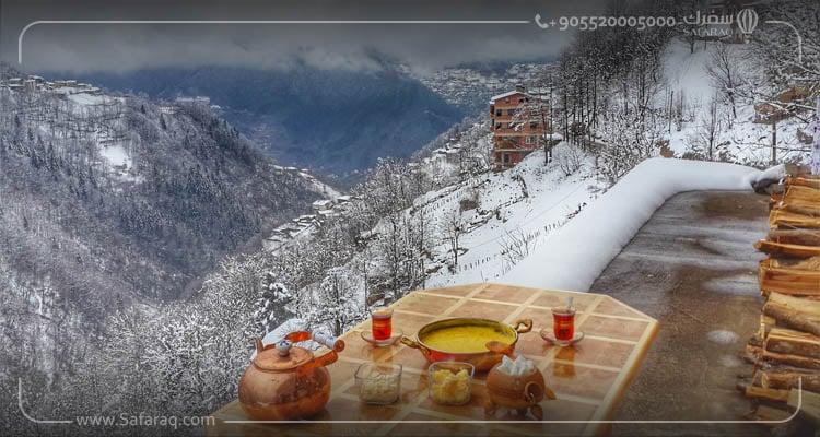 cabanes de Trabzon en hiver