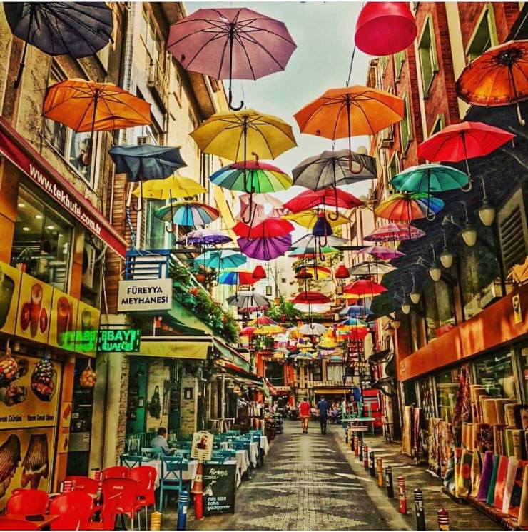 Umbrellas Street in Kadikoy Istanbul