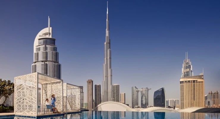 Address Hotels with a view of Dubai skyline