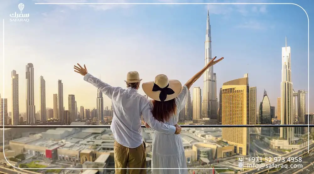 a couple enjoying their honeymoon in Dubai