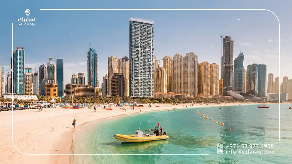 JBR beach in Dubai with towers in Background