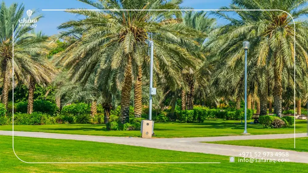 the green landscape of Quranic park in Dubai