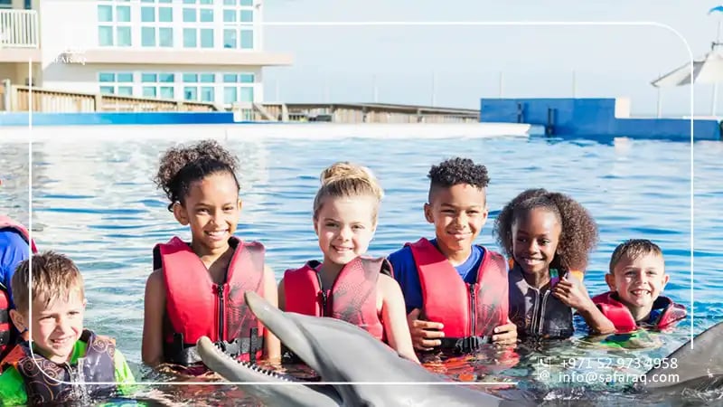 Children play at Dolphin Bay