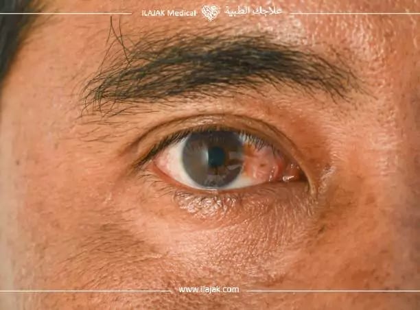 ظفرة العين, لحمية العين بالصور، أعراض ظفرة العين