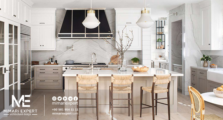 توزيع الأثاث في المطبخ