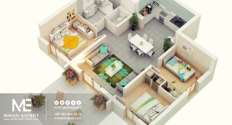 تصميم ثلاثي الأبعاد لمنزل