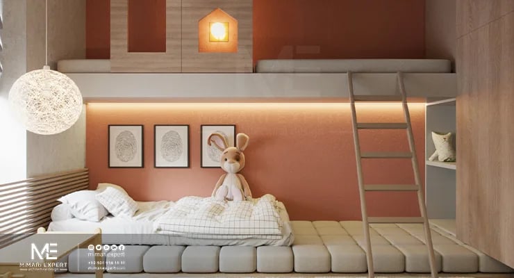 تصميم ديكور السرير غرف الاطفال