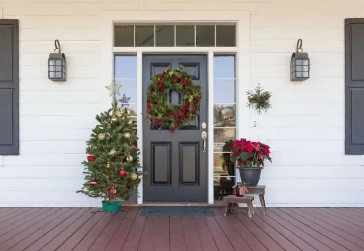 Christmas Decorations At Front Door