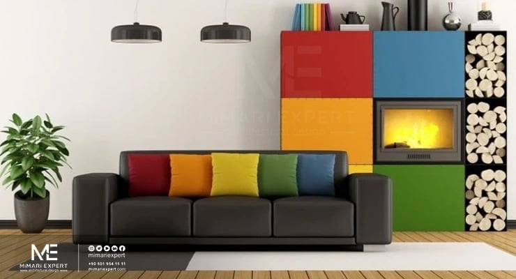 تنسيق ألوان الأثاث- مزيج من الألوان الدافئة