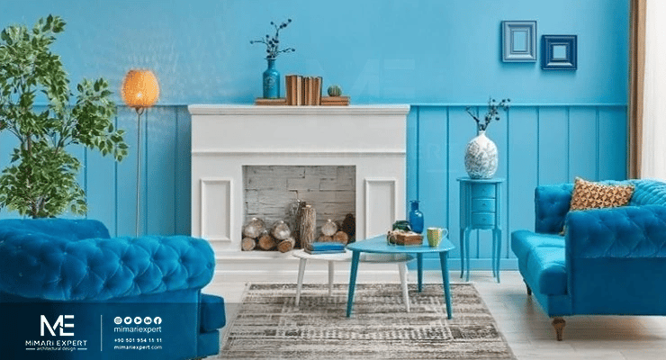 تنسيق ألوان الأثاث- اللون الأزرق