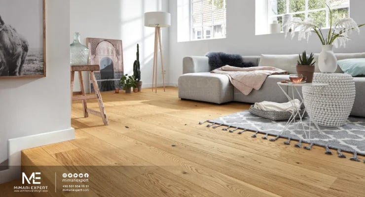 استخدم الخشب في أرضيات المعيشة