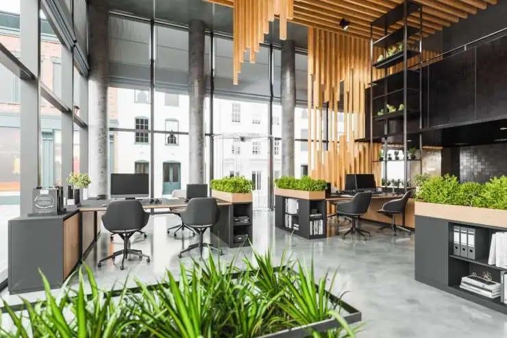 green spaces in modern office
