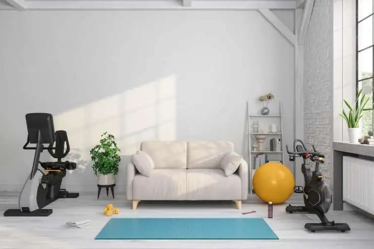 seating area in a home gym