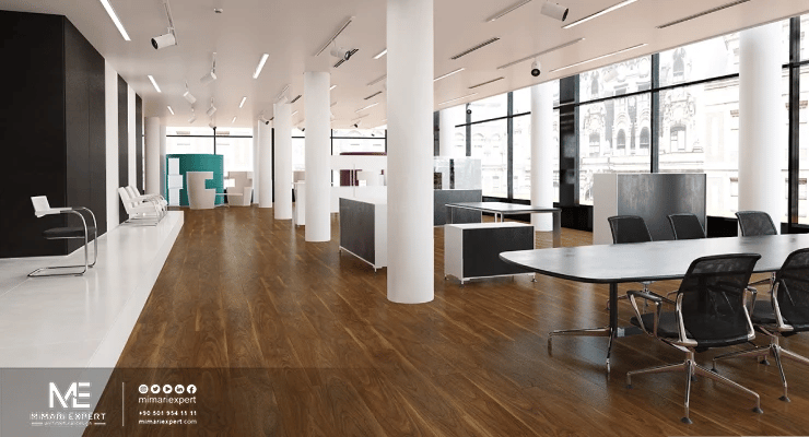 استخدم الباركيه في أرضيات المكاتب