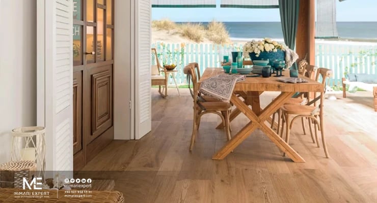 استخدم الباركيه في أرضيات الفناء الخارجي