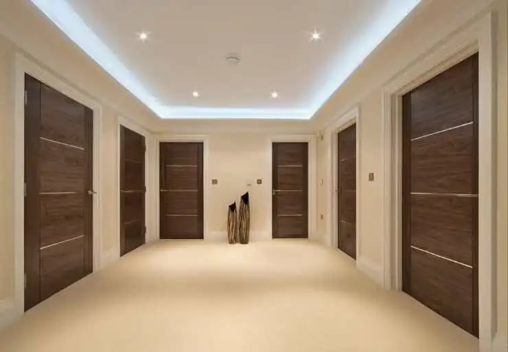 brown wooden interior doors