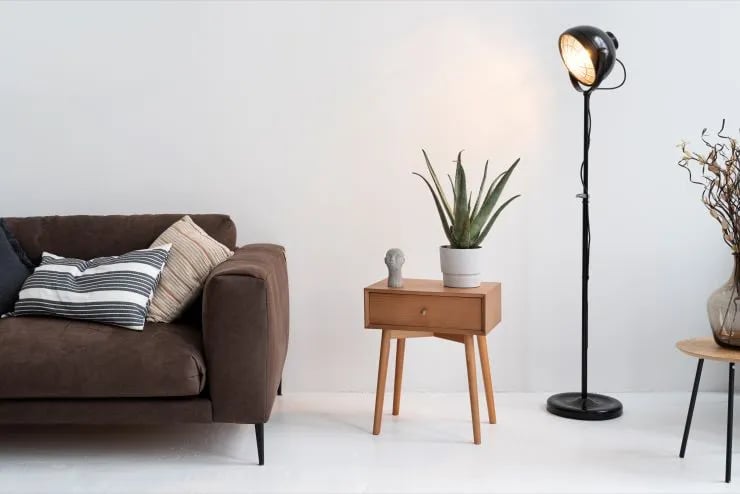 add floor lamp to the corner