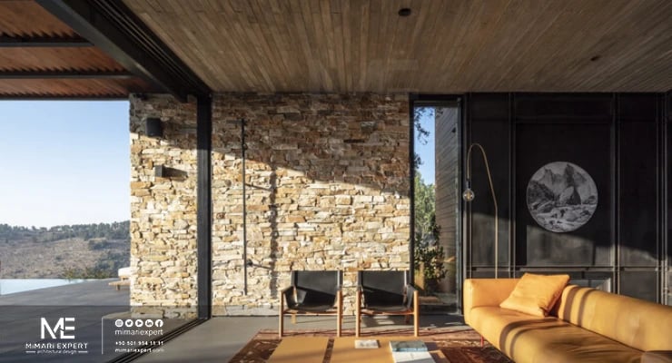 تصميم داخلي باستخدام الحجر الطبيعي