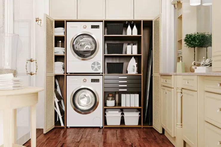Interior Of A Modern Laundry Room