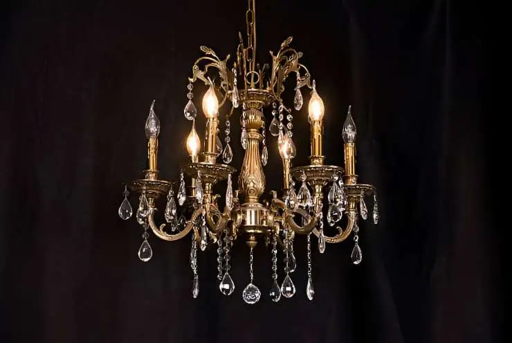 candle chandelier with black background