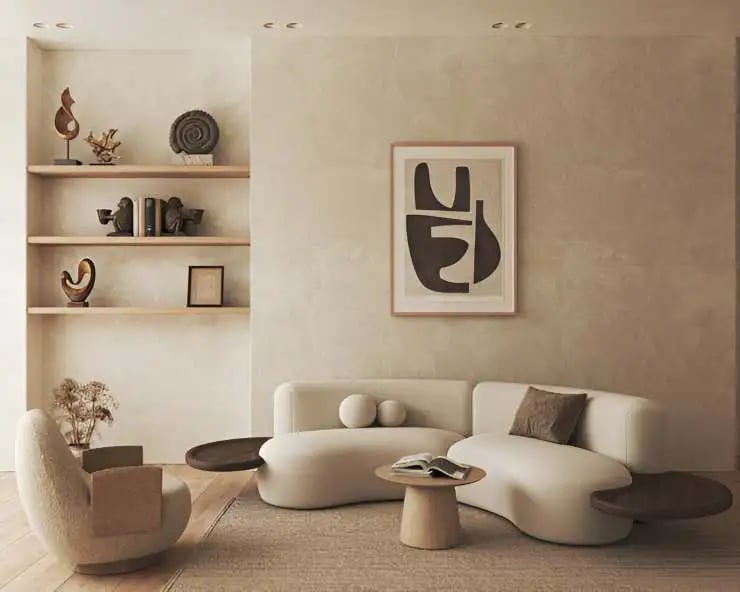Curved Sofa Shape in a living room