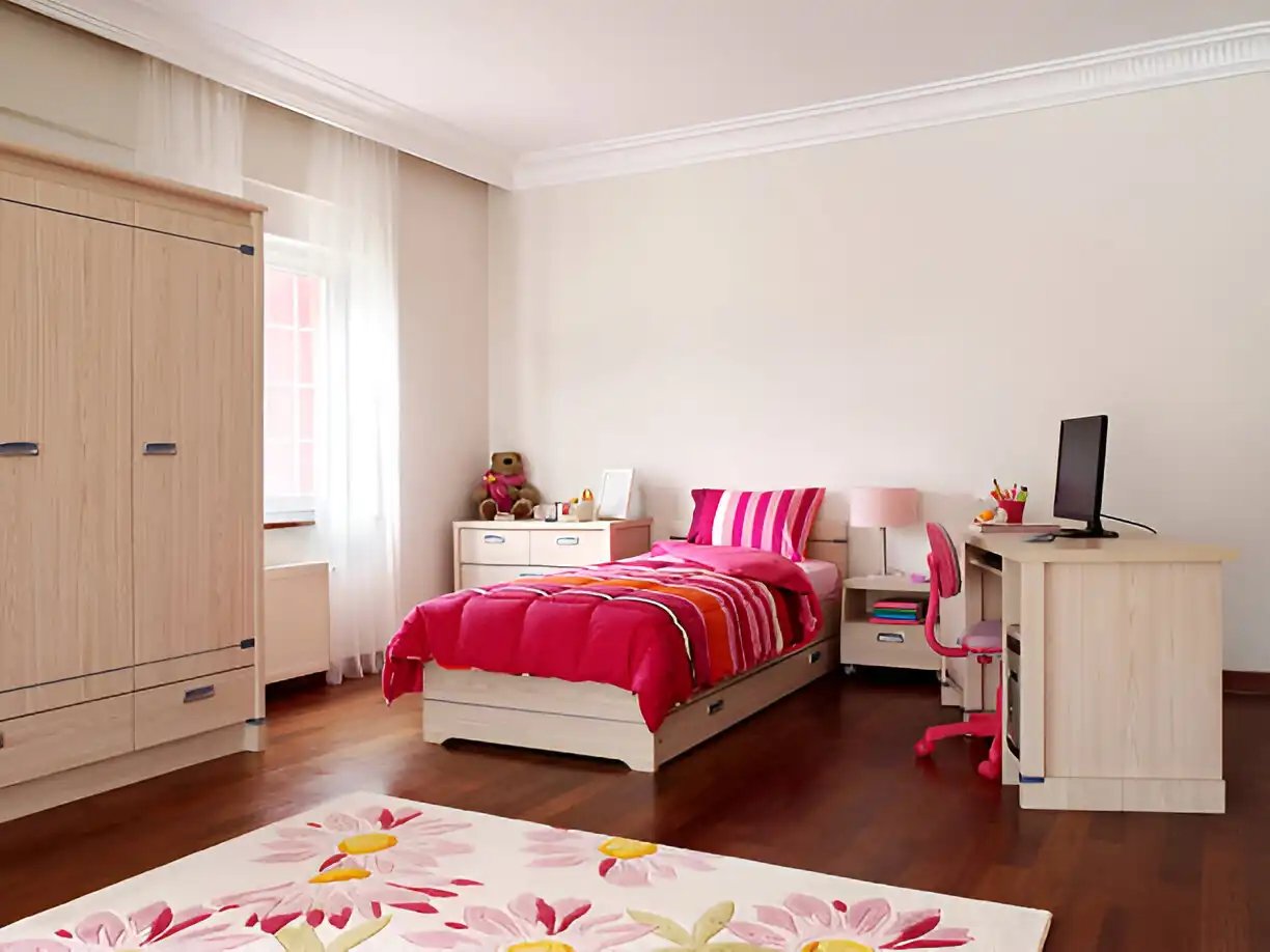 kids bedroom with wardrobe