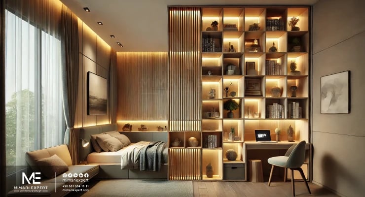 غرفة نوم بمساحة 20 متراً مربعاً