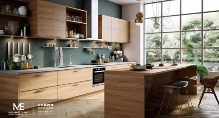 تصميم المطابخ الخشبية بالصور