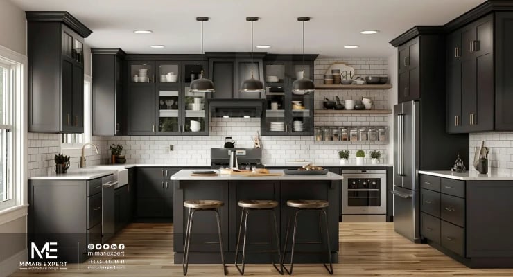 ديكور مطبخ بالأسود المطفأ