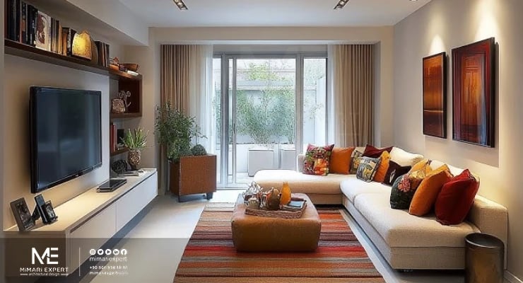 اختيار الألوان والأثاث لغرف الجلوس الصغيرة