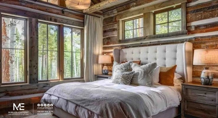 الأثاث في غرف النوم الريفية