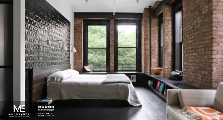 النمط الصناعي في التصميم الداخلي بالصور