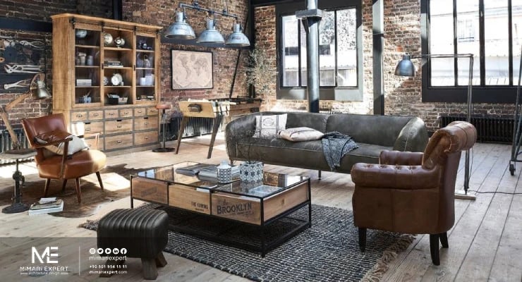 أساسيات اختيار وتوزيع الأثاث بالنمط الصناعي