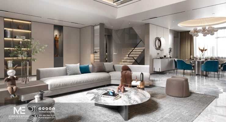 النمط العصري والحديث في ديكور الفلل