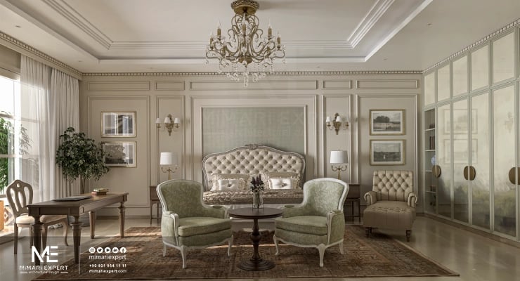 أهم عناصر التصميم في الديكور الفرنسي الكلاسيكي