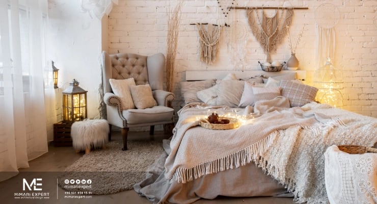  تصميم بوهيمي غرف نوم