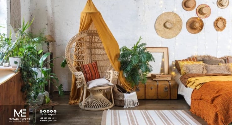 تصميمات غرف النوم البوهيمية بالصور