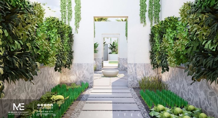 الممرات الخارجية الحجرية الطبيعية