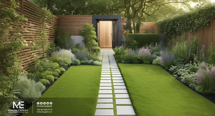 ممرات خارجية مزروعة بالنباتات الخضراء