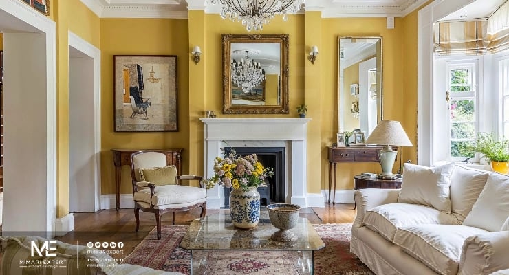 الألوان الجريئة والمميزة لغرفة الجلوس