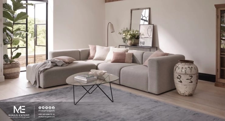 الاستعانة بالسجاد الخفيف بألوان دافئة أو محايدة