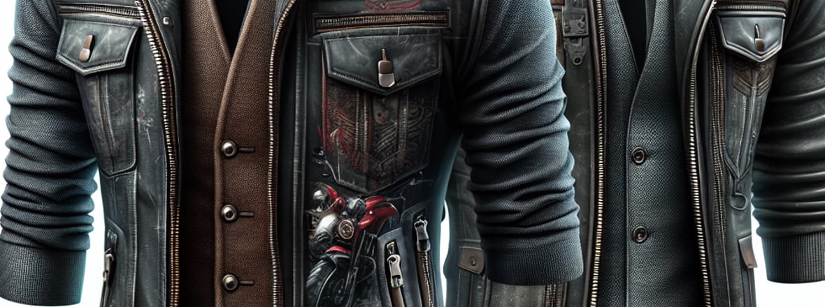 Fashion jackets and waistcoats for bikers