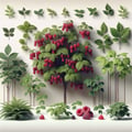 Saplings and Raspberry Bushes