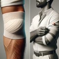 Bandage on elbow