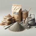 Cementing materials, and dry mixes