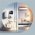 The equipment for heating and an air conditioning