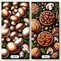 Mushrooms, berries and nuts