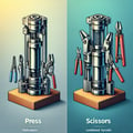 Press-scissors combined hydraulic